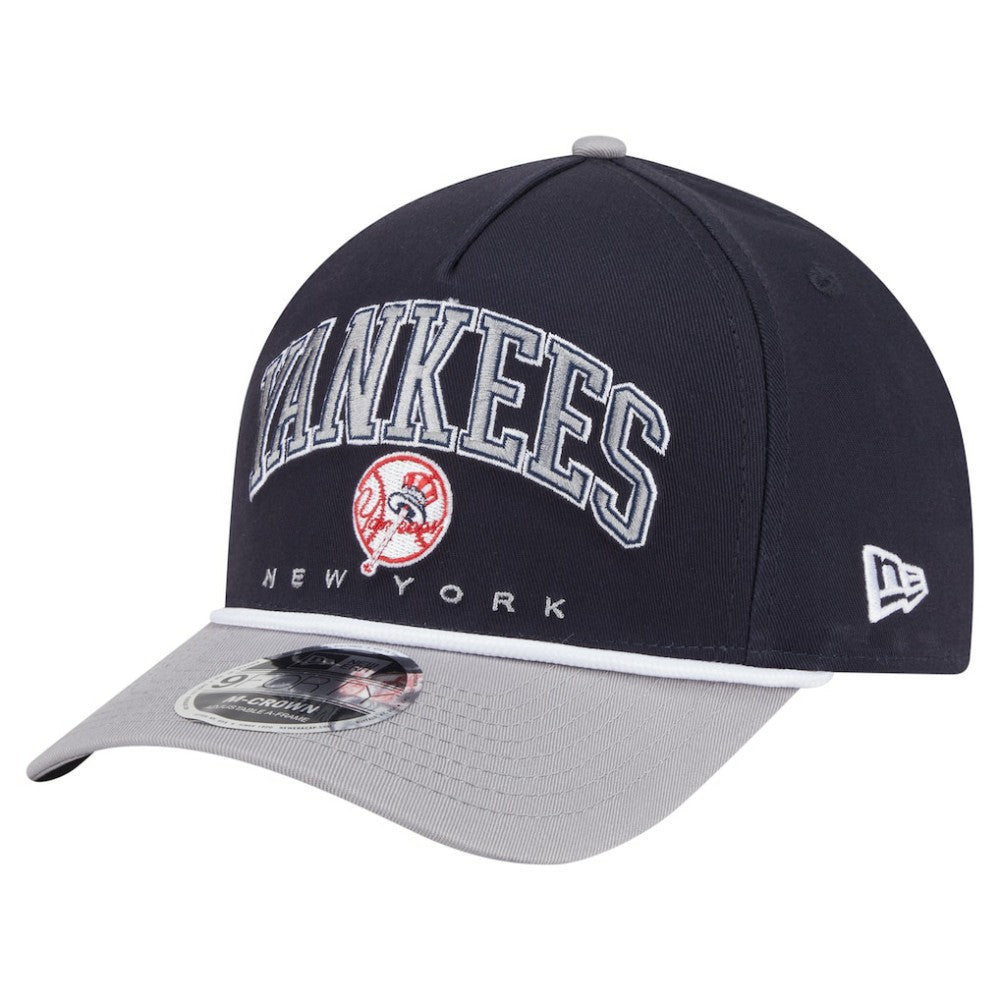 New York Yankees New Era Arch 9FORTY A-Frame M-Crown Adjustable Hat - Navy/Gray - New Era on Sale
