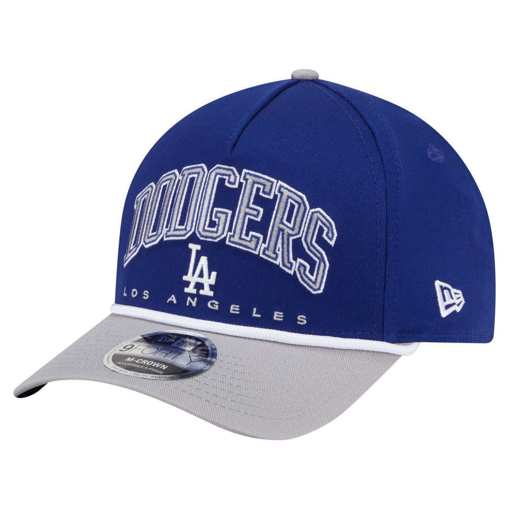 Los Angeles Dodgers New Era Arch 9FORTY A-Frame M-Crown Adjustable Hat - Royal/Gray - New Era Discount