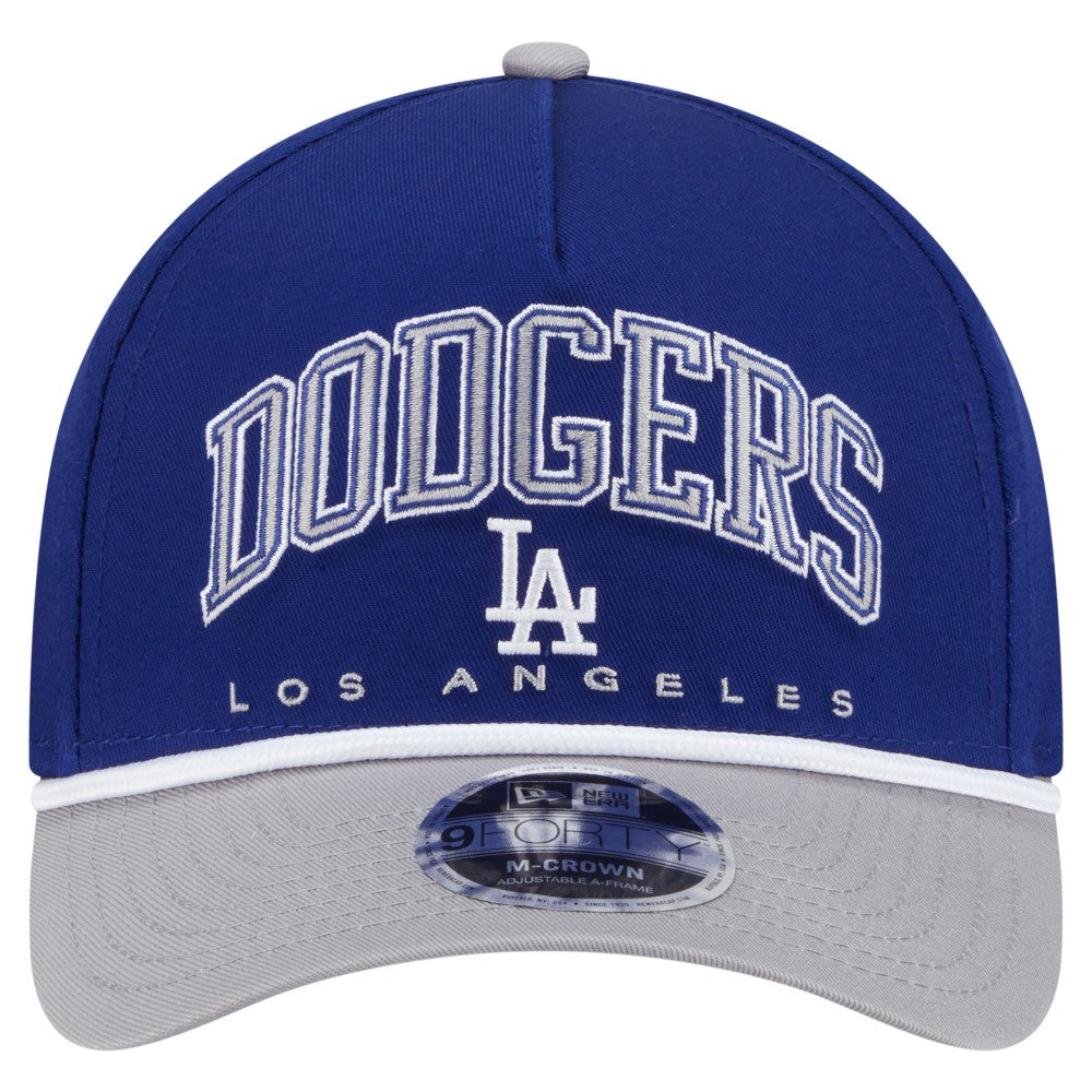 Los Angeles Dodgers New Era Arch 9FORTY A-Frame M-Crown Adjustable Hat - Royal/Gray - New Era Discount