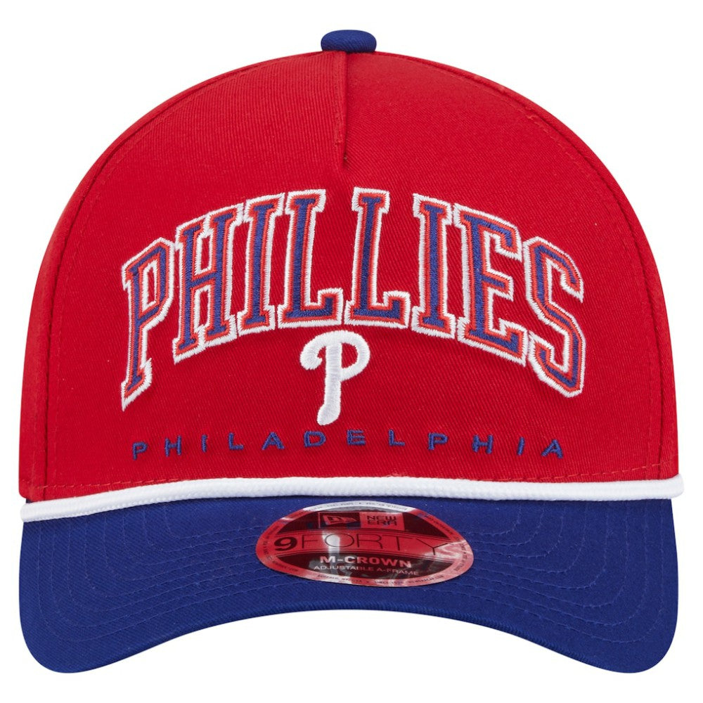 Philadelphia Phillies New Era Arch 9FORTY A-Frame M-Crown Adjustable Hat - Red/Royal - New Era Discount