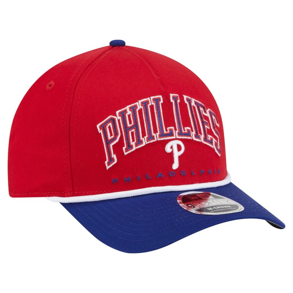 Philadelphia Phillies New Era Arch 9FORTY A-Frame M-Crown Adjustable Hat - Red/Royal - New Era Discount