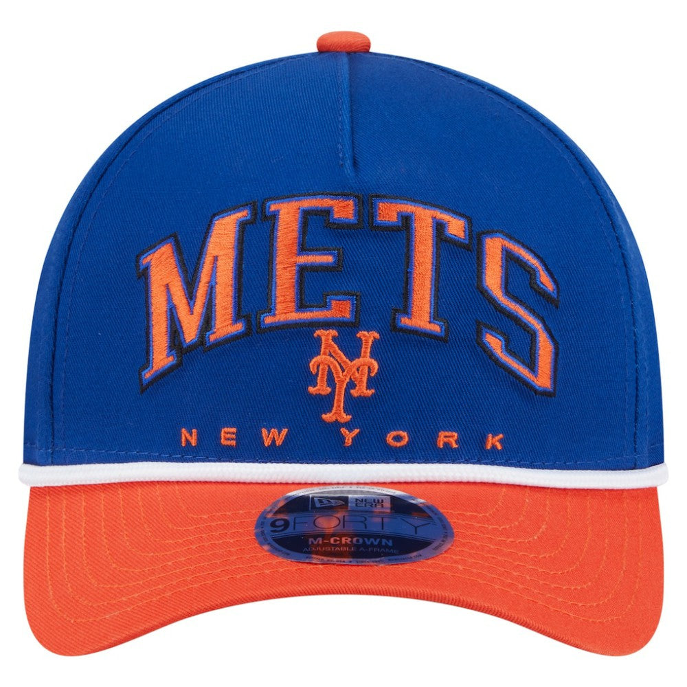 New York Mets New Era Arch 9FORTY A-Frame M-Crown Adjustable Hat - Royal/Orange - New Era Online