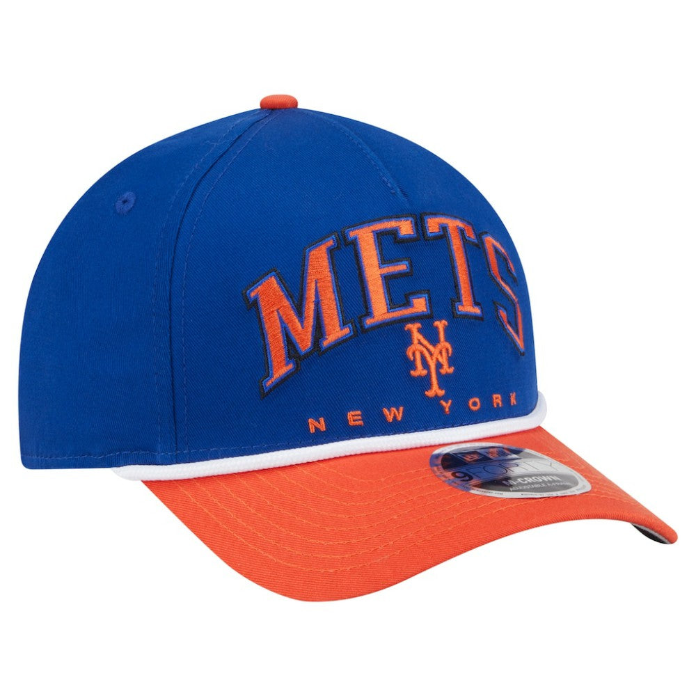 New York Mets New Era Arch 9FORTY A-Frame M-Crown Adjustable Hat - Royal/Orange - New Era Online