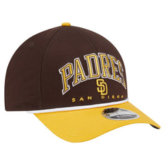 San Diego Padres New Era Arch 9FORTY A-Frame M-Crown Adjustable Hat - Brown/Gold - New Era on Sale