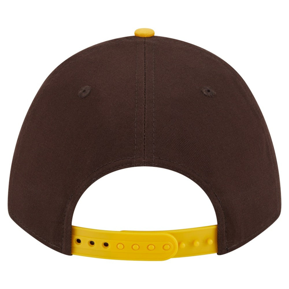 San Diego Padres New Era Arch 9FORTY A-Frame M-Crown Adjustable Hat - Brown/Gold - New Era on Sale