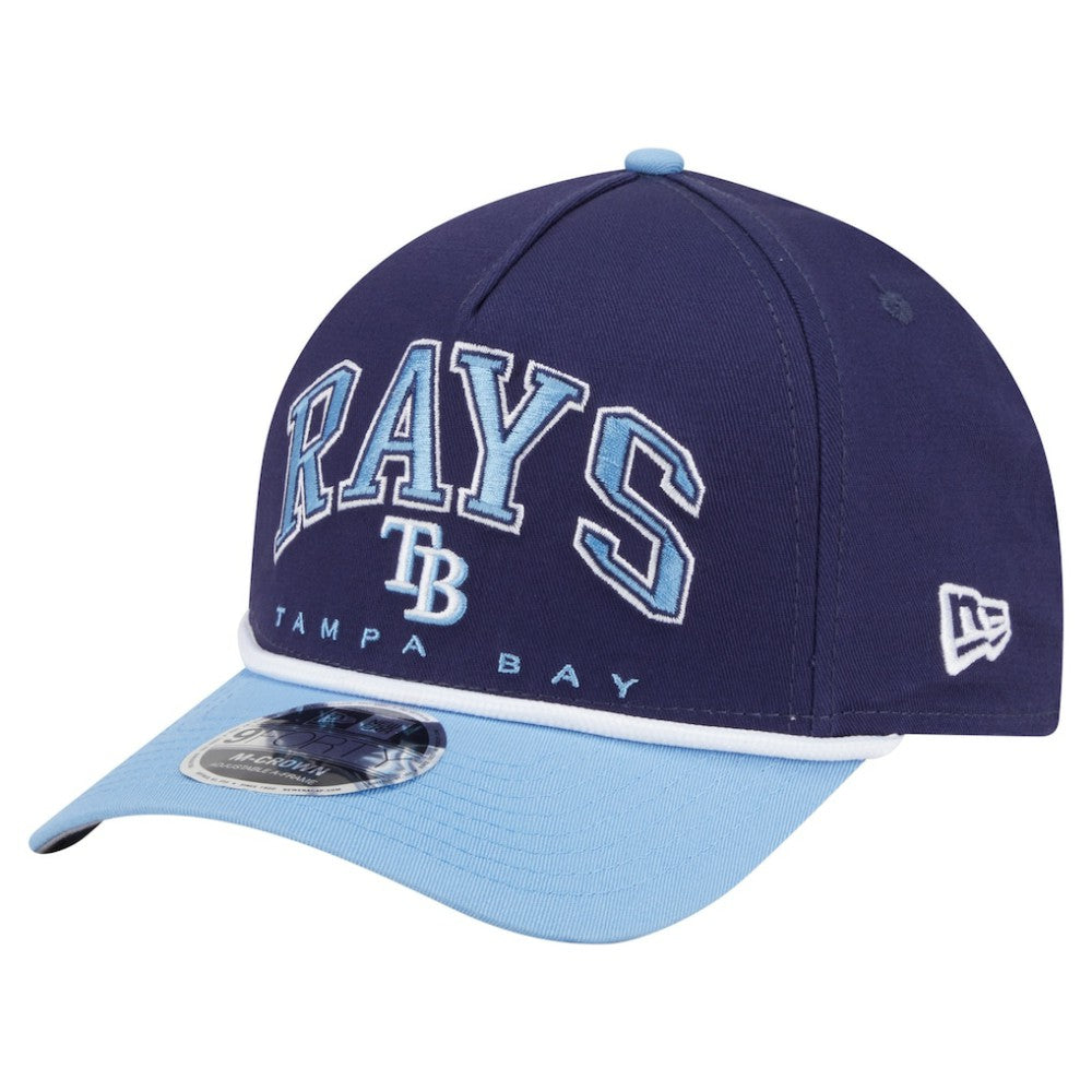 Tampa Bay Rays New Era Arch 9FORTY A-Frame M-Crown Adjustable Hat - Navy/Light Blue - New Era on Sale