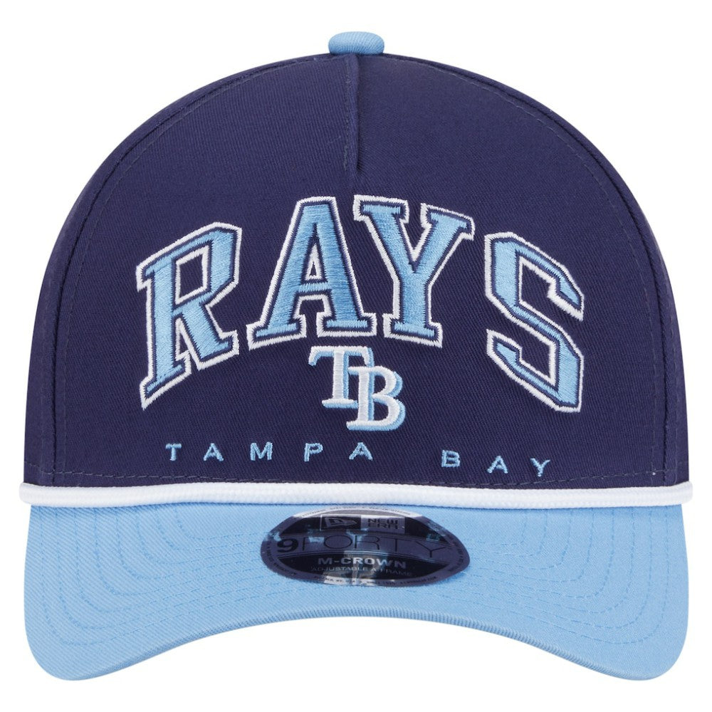 Tampa Bay Rays New Era Arch 9FORTY A-Frame M-Crown Adjustable Hat - Navy/Light Blue - New Era on Sale