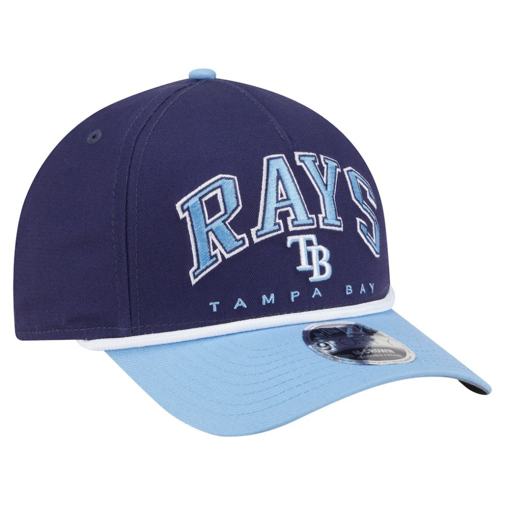 Tampa Bay Rays New Era Arch 9FORTY A-Frame M-Crown Adjustable Hat - Navy/Light Blue - New Era on Sale