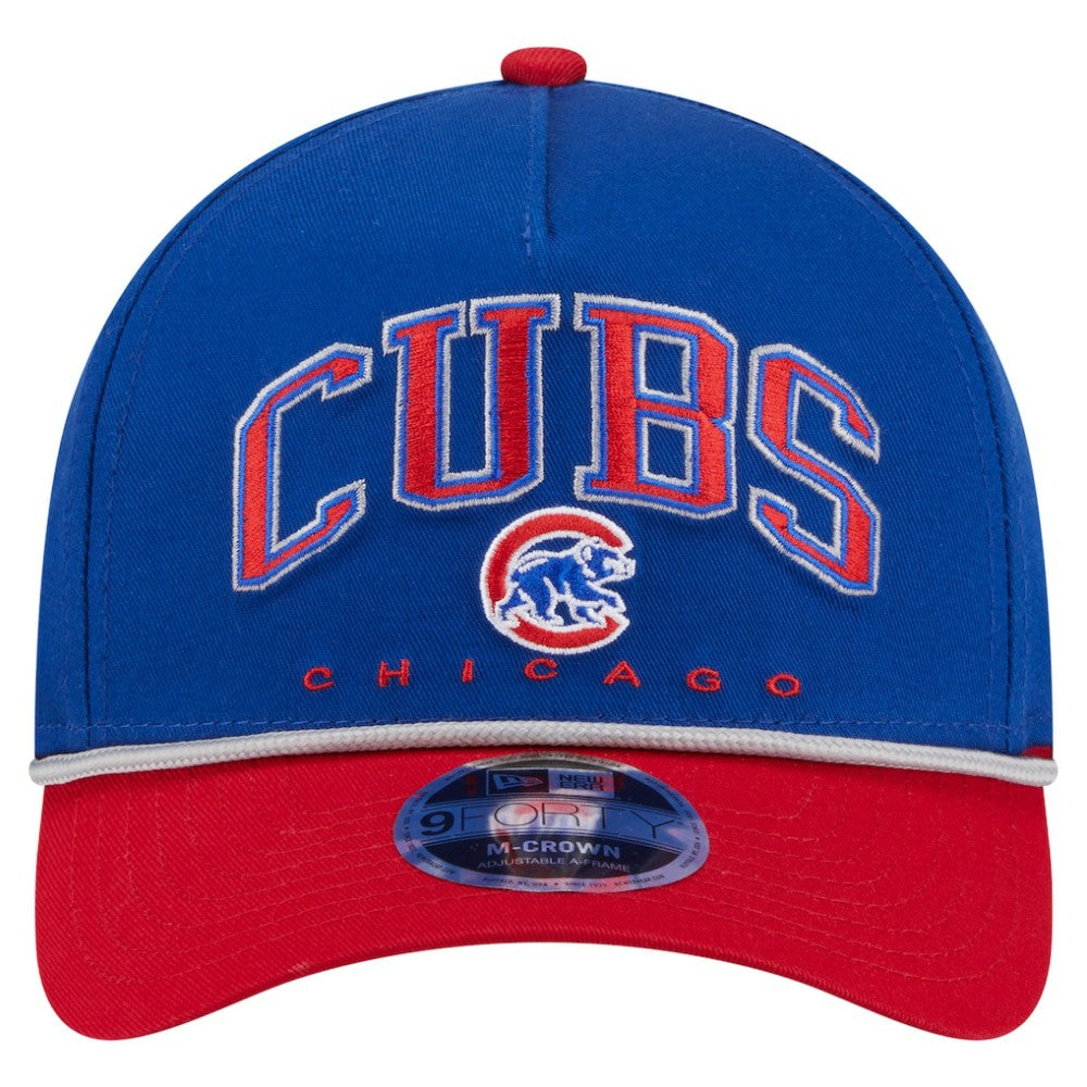 Chicago Cubs New Era Arch 9FORTY A-Frame M-Crown Adjustable Hat - Royal/Red - New Era Lifestyle
