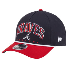 Atlanta Braves New Era Arch 9FORTY A-Frame M-Crown Adjustable Hat - Navy/Red - New Era Lifestyle