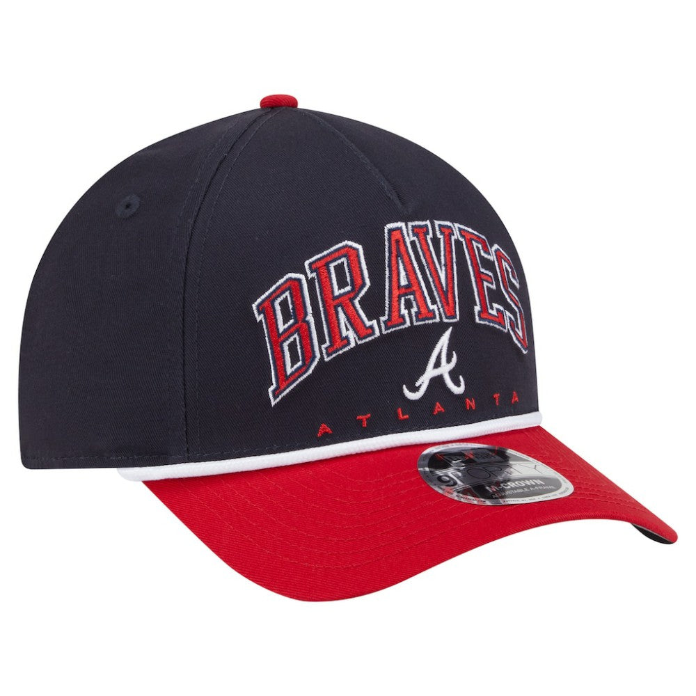 Atlanta Braves New Era Arch 9FORTY A-Frame M-Crown Adjustable Hat - Navy/Red - New Era Lifestyle