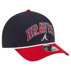 Atlanta Braves New Era Arch 9FORTY A-Frame M-Crown Adjustable Hat - Navy/Red - New Era Lifestyle
