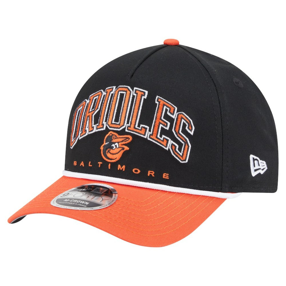 Baltimore Orioles New Era Arch 9FORTY A-Frame M-Crown Adjustable Hat - Black/Orange - New Era Sale