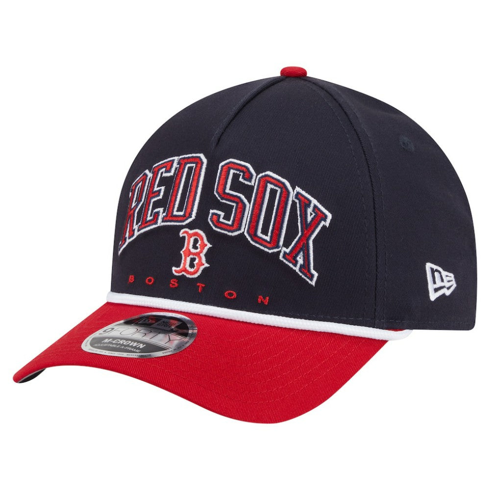 Boston Red Sox New Era Arch 9FORTY A-Frame M-Crown Adjustable Hat - Navy/Red - New Era Online