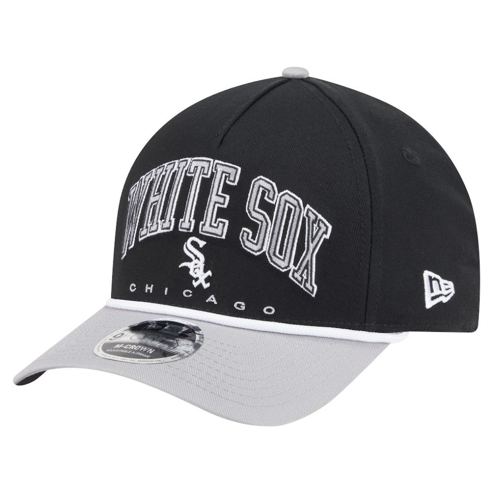Chicago White Sox New Era Arch 9FORTY A-Frame M-Crown Adjustable Hat - Black/Gray - New Era Online