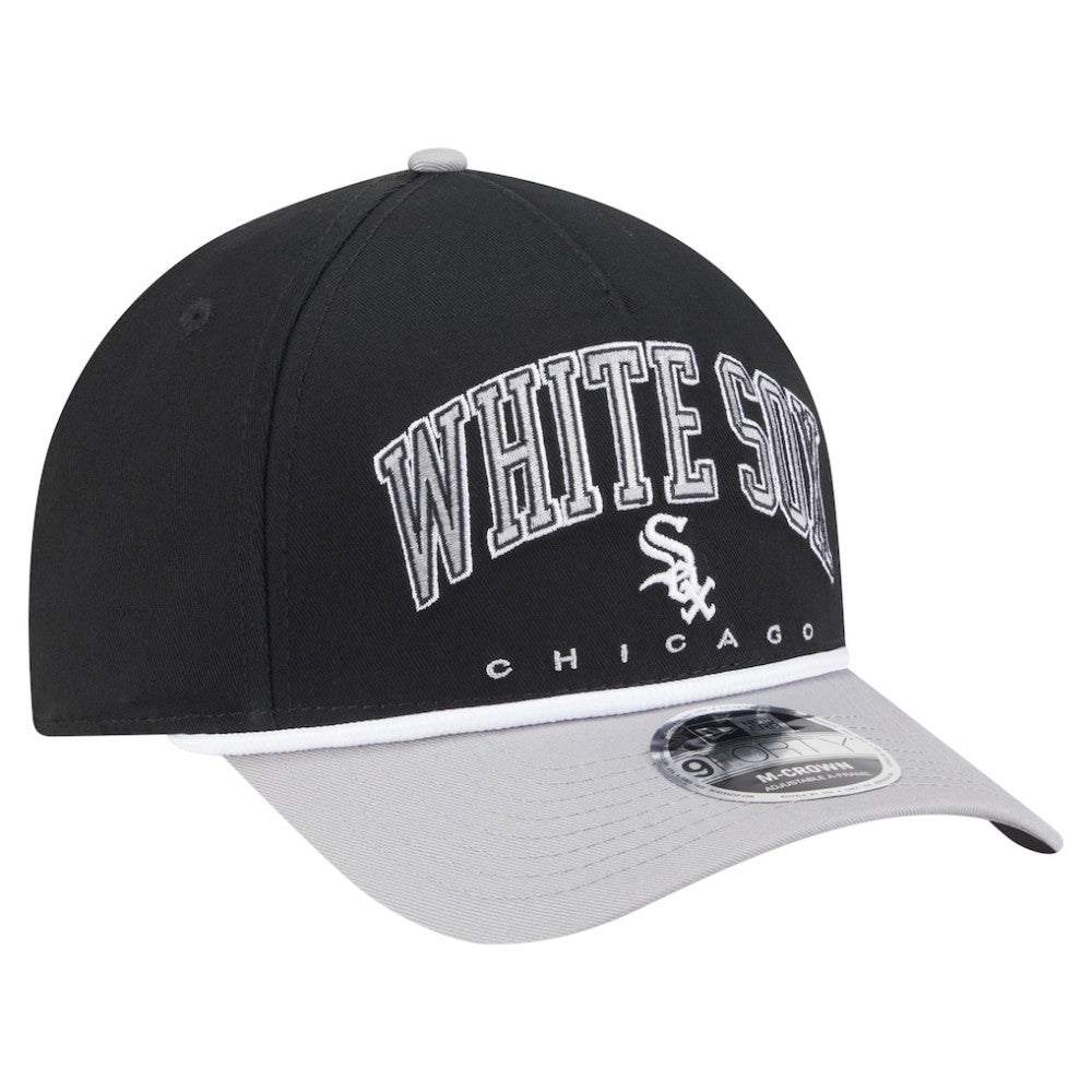 Chicago White Sox New Era Arch 9FORTY A-Frame M-Crown Adjustable Hat - Black/Gray - New Era Online