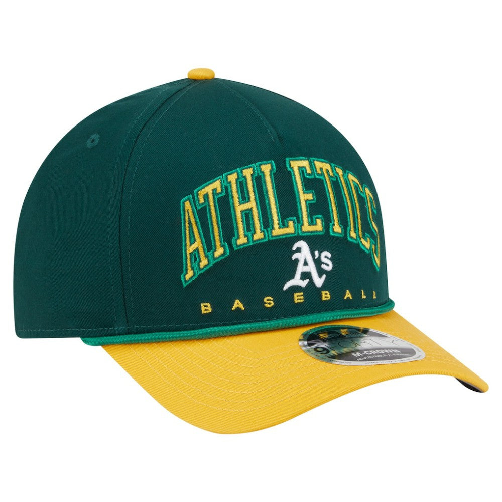 Athletics New Era Arch 9FORTY A-Frame M-Crown Adjustable Hat - Green/Gold - New Era Sale