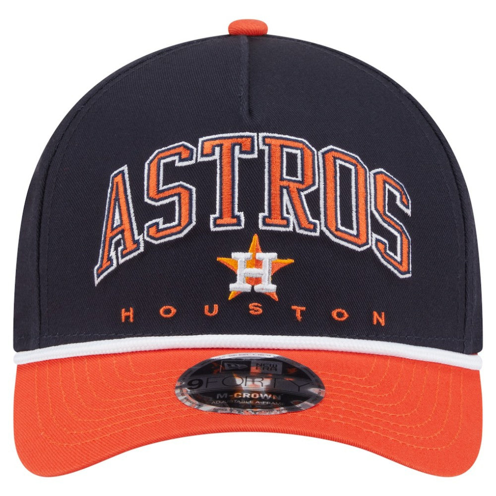 Houston Astros New Era Arch 9FORTY A-Frame M-Crown Adjustable Hat - Navy/Orange - New Era Online
