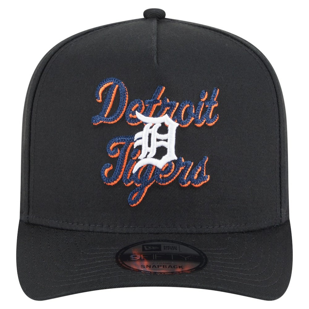 Detroit Tigers New Era Chainstitch 9FIFTY A-Frame Snapback Hat - Black - New Era on Sale