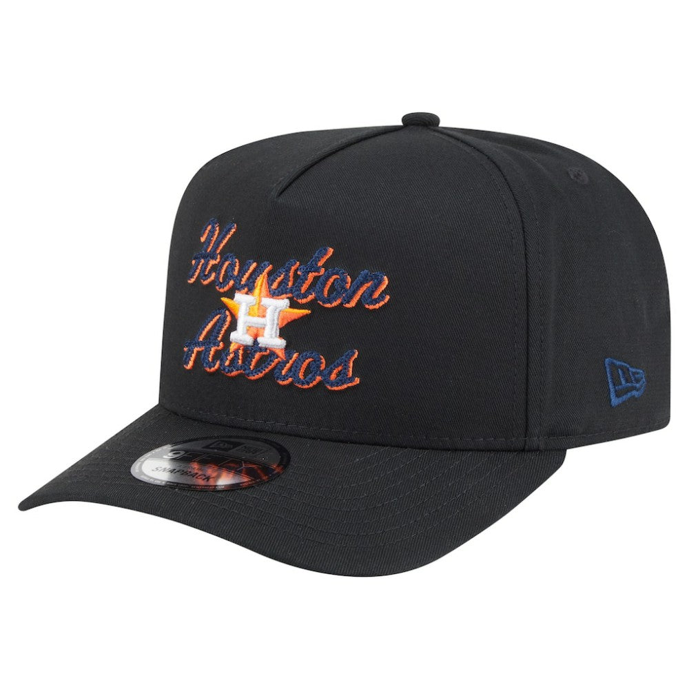 Houston Astros New Era Chainstitch 9FIFTY A-Frame Snapback Hat - Black - New Era on Sale