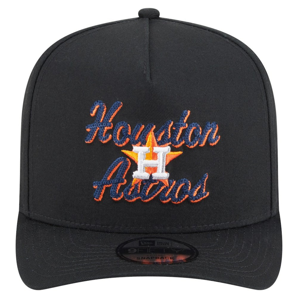 Houston Astros New Era Chainstitch 9FIFTY A-Frame Snapback Hat - Black - New Era on Sale