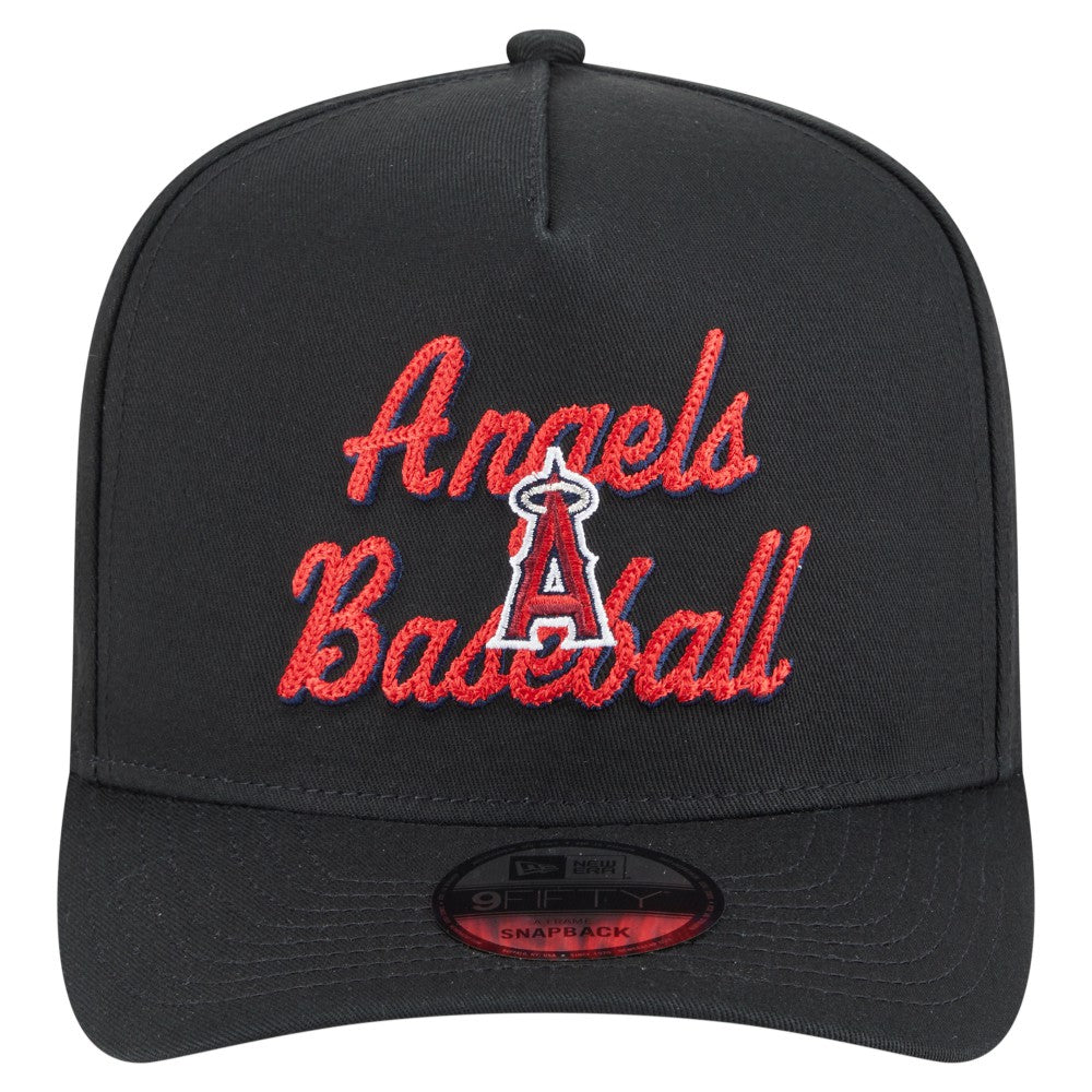 Los Angeles Angels New Era Chainstitch 9FIFTY A-Frame Snapback Hat - Black - New Era Online