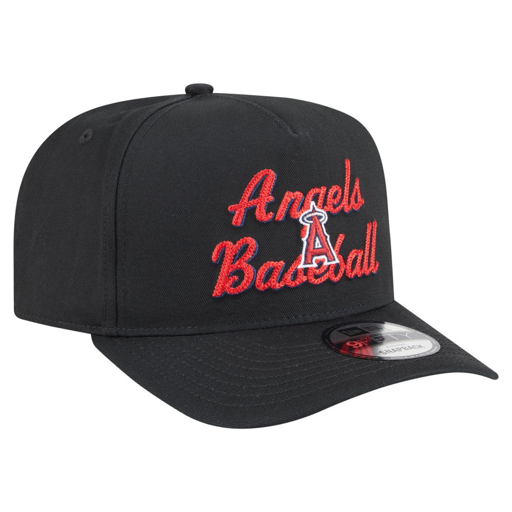 Los Angeles Angels New Era Chainstitch 9FIFTY A-Frame Snapback Hat - Black - New Era Online