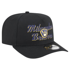 Milwaukee Brewers New Era Chainstitch 9FIFTY A-Frame Snapback Hat - Black - New Era Discount
