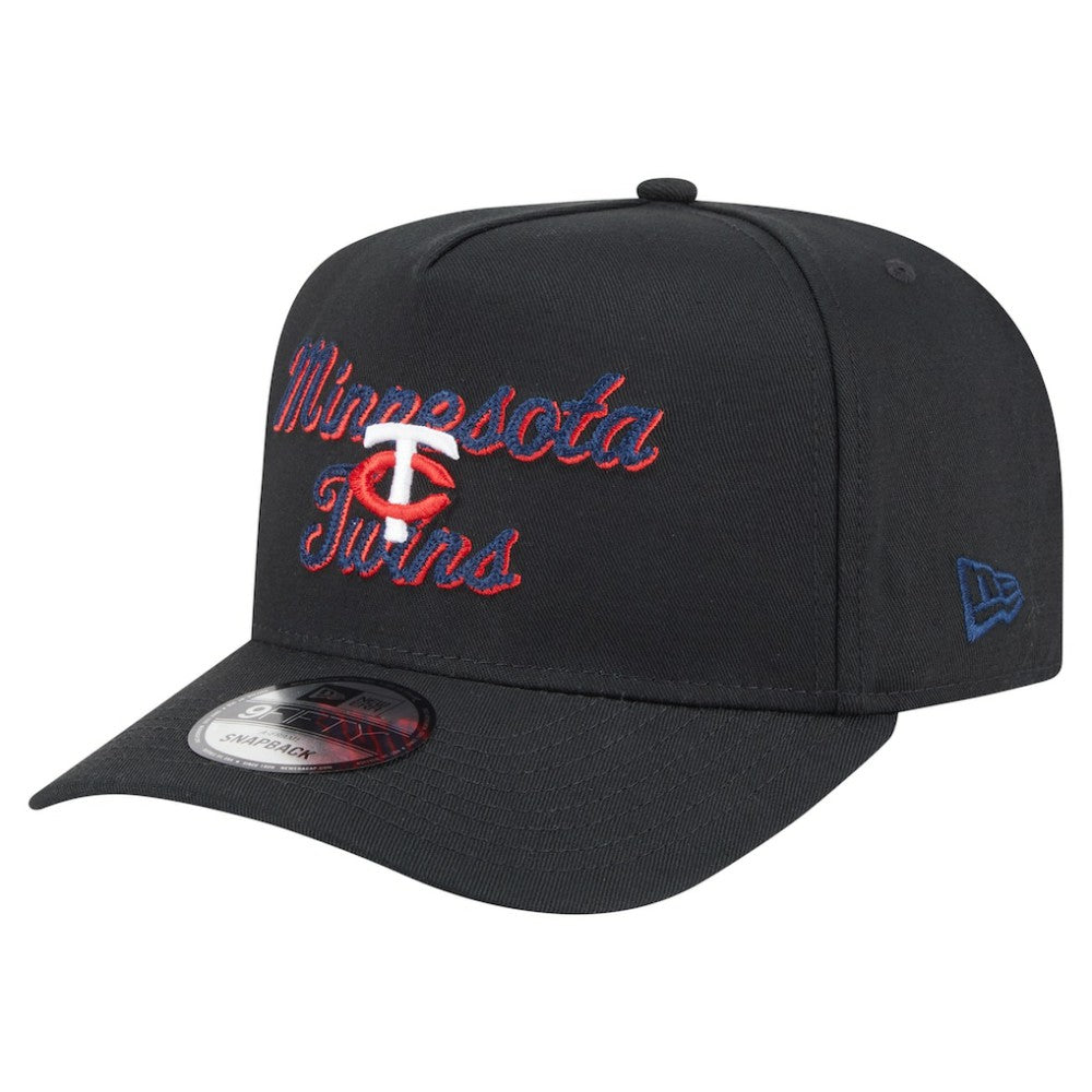 Minnesota Twins New Era Chainstitch 9FIFTY A-Frame Snapback Hat - Black - New Era Discount