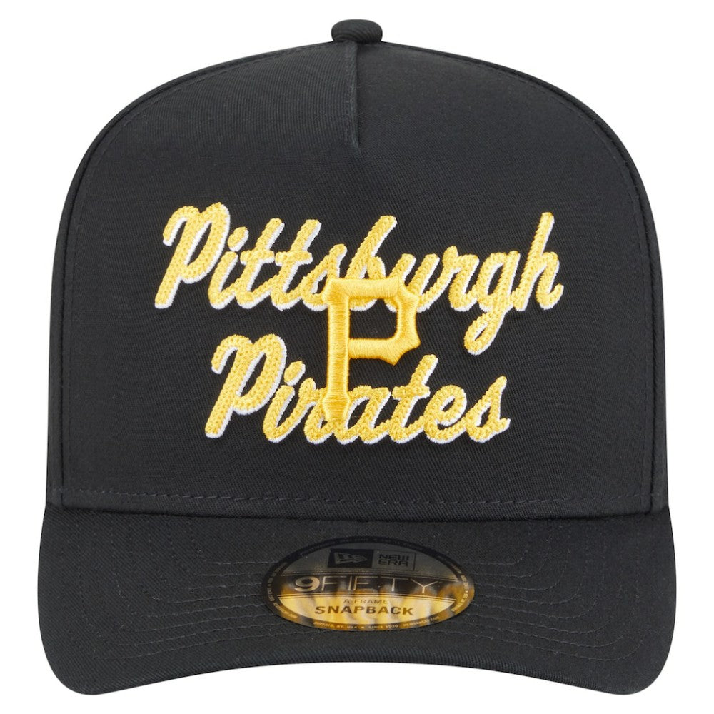 Pittsburgh Pirates New Era Chainstitch 9FIFTY A-Frame Snapback Hat - Black - New Era on Sale