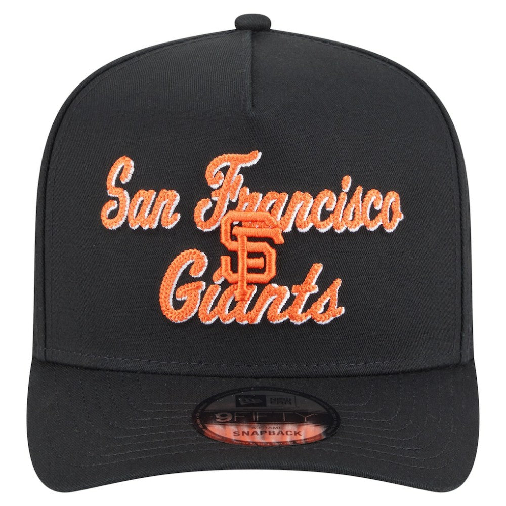 San Francisco Giants New Era Chainstitch 9FIFTY A-Frame Snapback Hat - Black - New Era on Sale