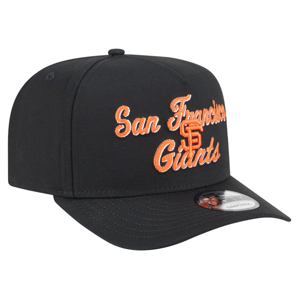 San Francisco Giants New Era Chainstitch 9FIFTY A-Frame Snapback Hat - Black - New Era on Sale