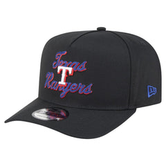 Texas Rangers New Era Chainstitch 9FIFTY A-Frame Snapback Hat - Black - New Era Discount