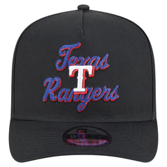 Texas Rangers New Era Chainstitch 9FIFTY A-Frame Snapback Hat - Black - New Era Discount