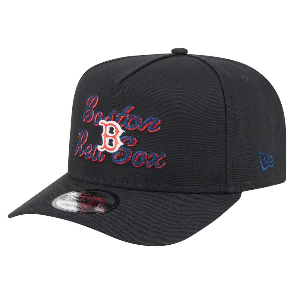 Boston Red Sox New Era Chainstitch 9FIFTY A-Frame Snapback Hat - Black - New Era on Sale