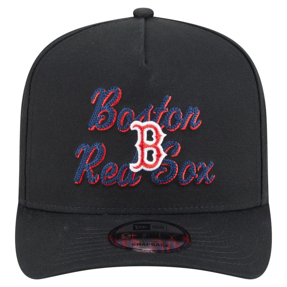 Boston Red Sox New Era Chainstitch 9FIFTY A-Frame Snapback Hat - Black - New Era on Sale
