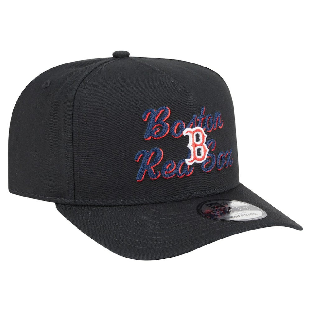 Boston Red Sox New Era Chainstitch 9FIFTY A-Frame Snapback Hat - Black - New Era on Sale