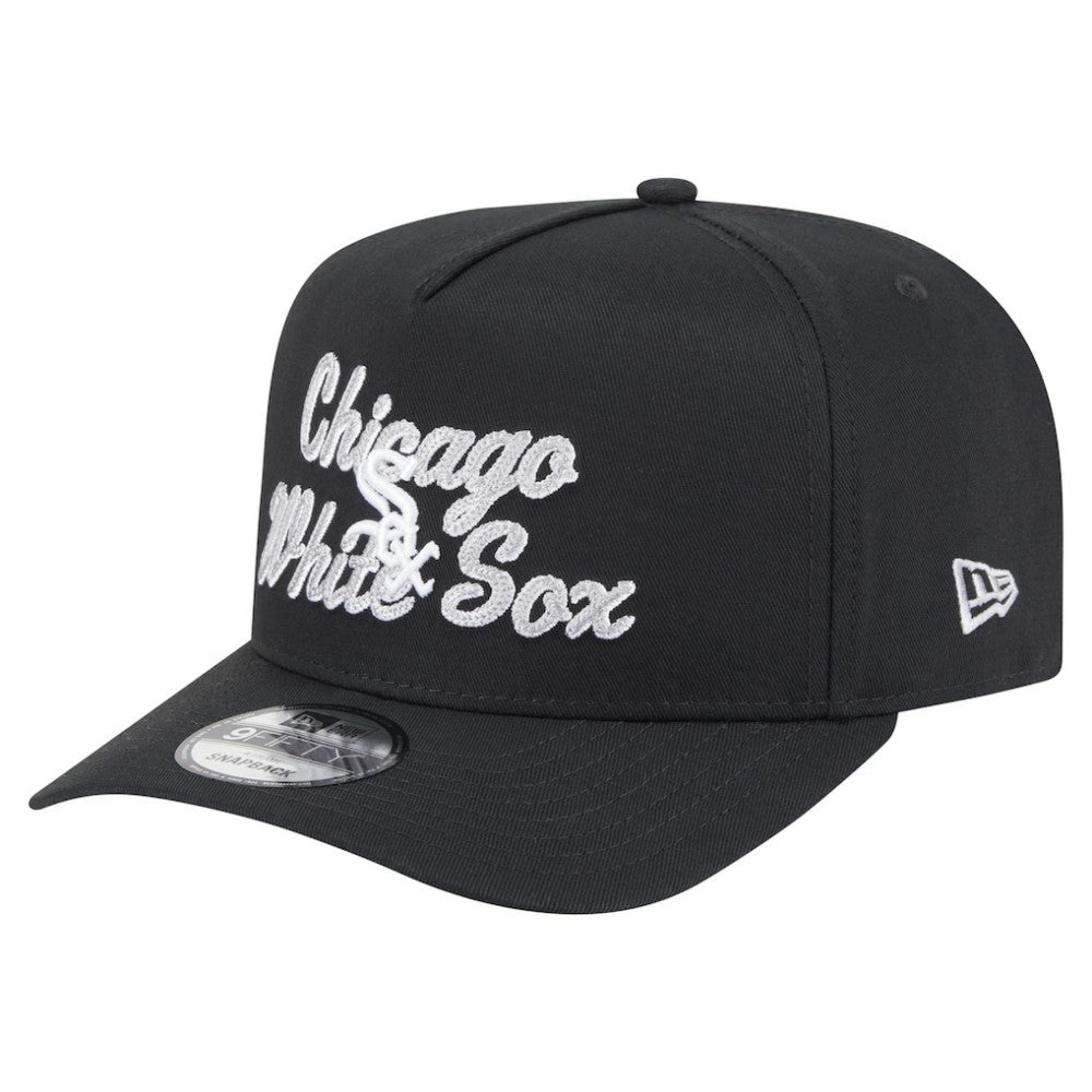 Chicago White Sox New Era Chainstitch 9FIFTY A-Frame Snapback Hat - Black - New Era Online