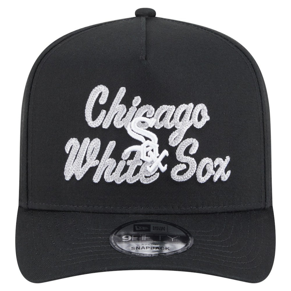Chicago White Sox New Era Chainstitch 9FIFTY A-Frame Snapback Hat - Black - New Era Online