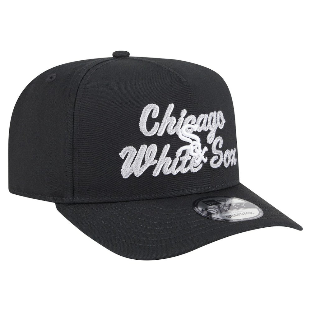 Chicago White Sox New Era Chainstitch 9FIFTY A-Frame Snapback Hat - Black - New Era Online