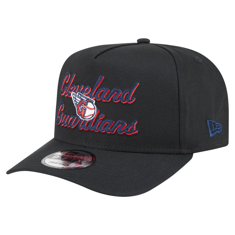 Cleveland Guardians New Era Chainstitch 9FIFTY A-Frame Snapback Hat - Black - New Era Online