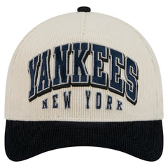 New York Yankees New Era Sided Corduroy 9FORTY A-Frame Adjustable Hat - Cream/Navy - New Era Discount