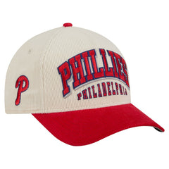 Philadelphia Phillies New Era Sided Corduroy 9FORTY A-Frame Adjustable Hat - Cream/Red - New Era Online
