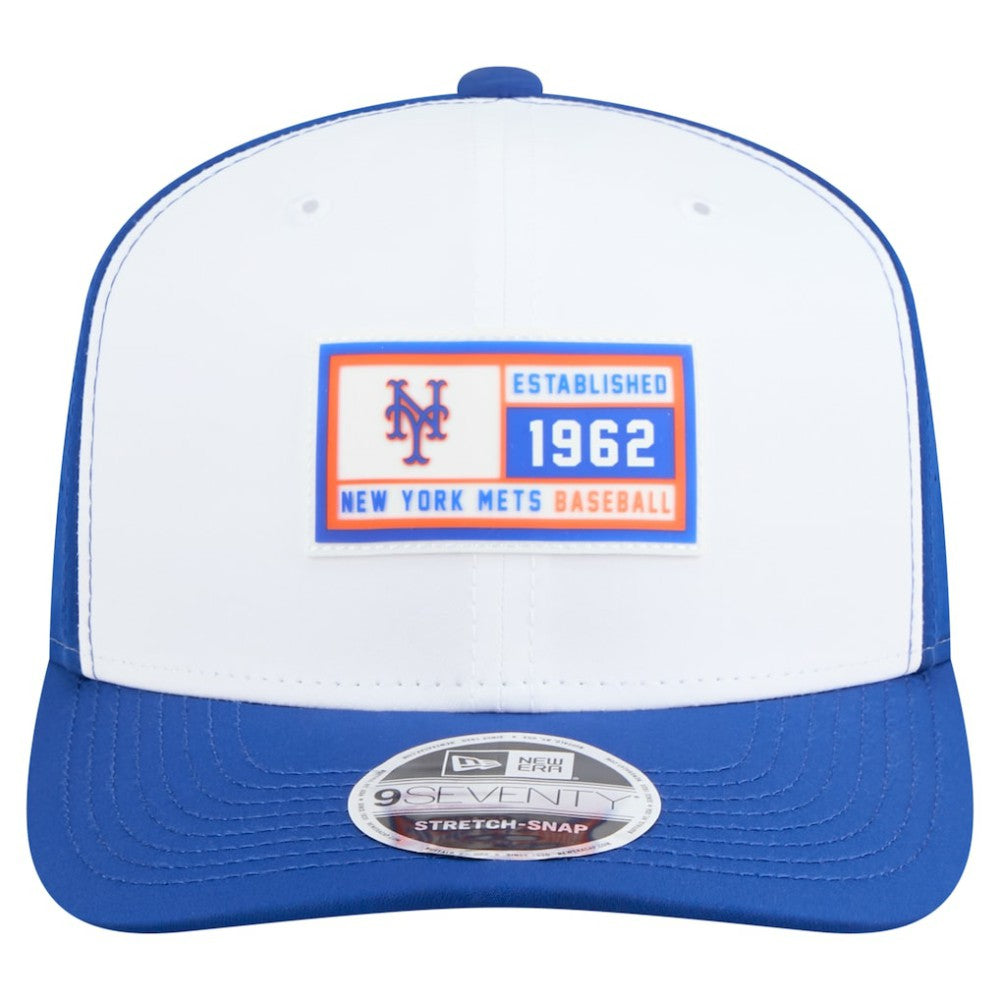 New York Mets New Era Established Patch 9SEVENTY Adjustable Hat - White/Royal - New Era on Sale