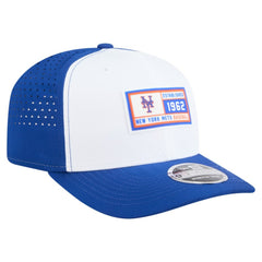 New York Mets New Era Established Patch 9SEVENTY Adjustable Hat - White/Royal - New Era on Sale