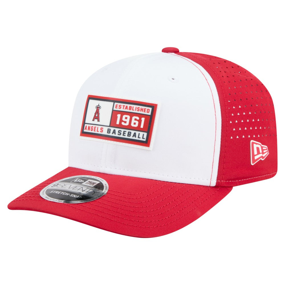 Los Angeles Angels New Era Established Patch 9SEVENTY Adjustable Hat - White/Red - New Era on Sale