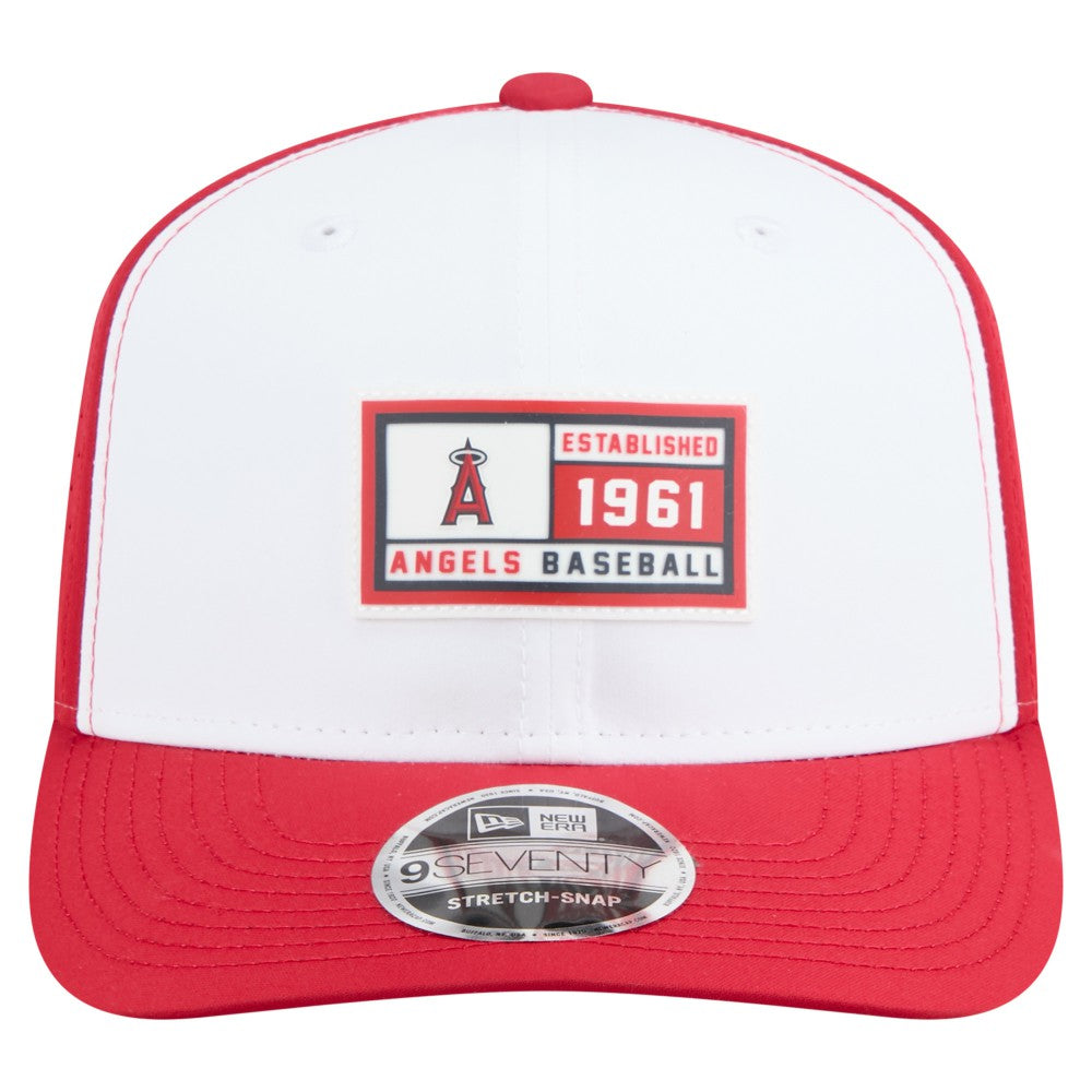 Los Angeles Angels New Era Established Patch 9SEVENTY Adjustable Hat - White/Red - New Era on Sale