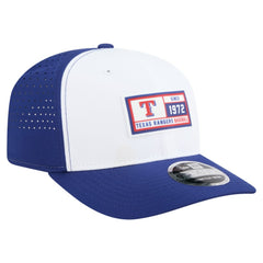 Texas Rangers New Era Established Patch 9SEVENTY Adjustable Hat - White/Royal - New Era Discount
