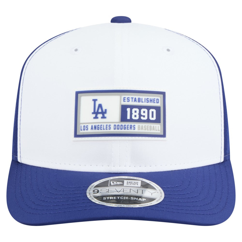 Los Angeles Dodgers New Era Established Patch 9SEVENTY Adjustable Hat - White/Royal - New Era on Sale