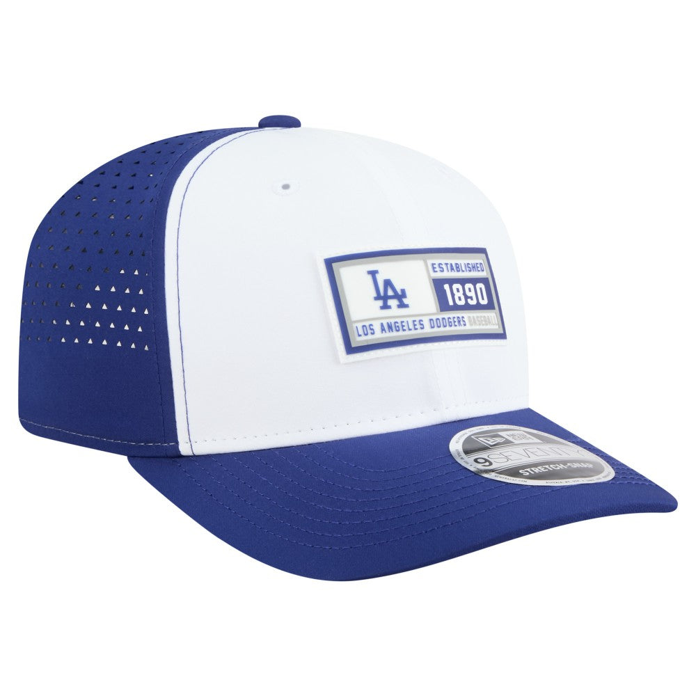Los Angeles Dodgers New Era Established Patch 9SEVENTY Adjustable Hat - White/Royal - New Era on Sale